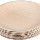 Eco soul Round 10 " Compostable Palm Leaf Plate  Dinner Plates Party Plates for Celebration Lunch Picnic Birthday Count of 50