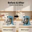 Flour Funnel for Kitchen Aid Mixer, Fits Tilt-Head Stand Mixer Attachment 4.55 Qt (KSM150), Easy Pour No-Mess Attachment, Anti-Splash Accessory, Durable Dishwasher-Safe Baking Tool (White)