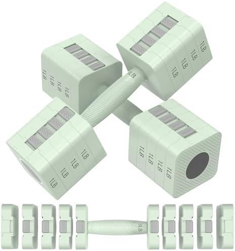 Amazon.com : Adjustable Dumbbells Set of 2, 5-in-1 Adjustable Weight Dumbbells for Women/Men, 3lb/5lb/7lb/9lb/11lb Dumbbell Weights Set for Home Gym Workout (Green) : Sports & Outdoors