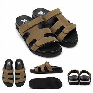 SMNY Slide Sandal Tan Nubuck, Size 8