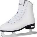 Nattork Figure Skates Excellence Stainless Steel Blades Ice Figure Skating with Enhanced Support Strength Performance and Ultimate Comfort for Youth and Adult (Women's 9 / Men's 8, WHITE)