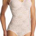 Bali womens Lace Body Shaper, Lace 'N Smooth Firm-control Shapewear, Built-in Underwire Bra (36D, Rosewood)