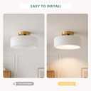 Modern Porcelain Flush Mount Ceiling Light - White Ceramic Shade, Vintage Farmhouse Lighting for Bedroom, Hallway, Closet & Entryway (White, 14“W x 14" L x 6.8" H)