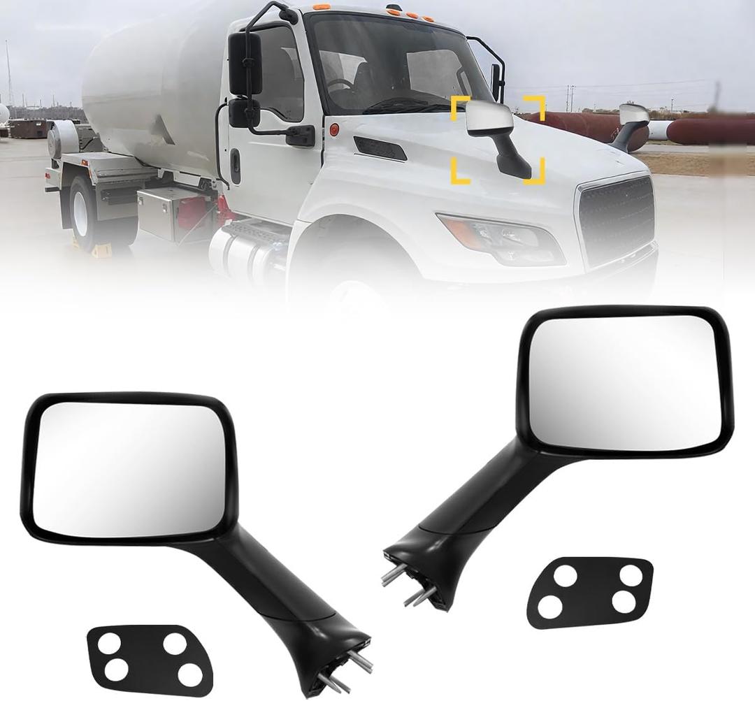Chrome Left and Right side Hood MirrorFit2022+International MVTruck A Pair