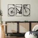 Nuenen 3 Pieces Metal Bicycle Wall Art Vintage Bike Metal Wall Art Decor Antique Style Bicycle Wall Art Black Metal Wall Decor Home Decoration Bedroom Living Room Decor Housewarming Gift