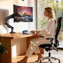 HUANUO Ultrawide Monitor Arm for 13 40" Screens, Single Monitor Mount Holds up to 26.4lbs, Adjustable Monitor Stand with C-Clamp & Grommet Base, VESA Mount 75x75mm/100x100mm