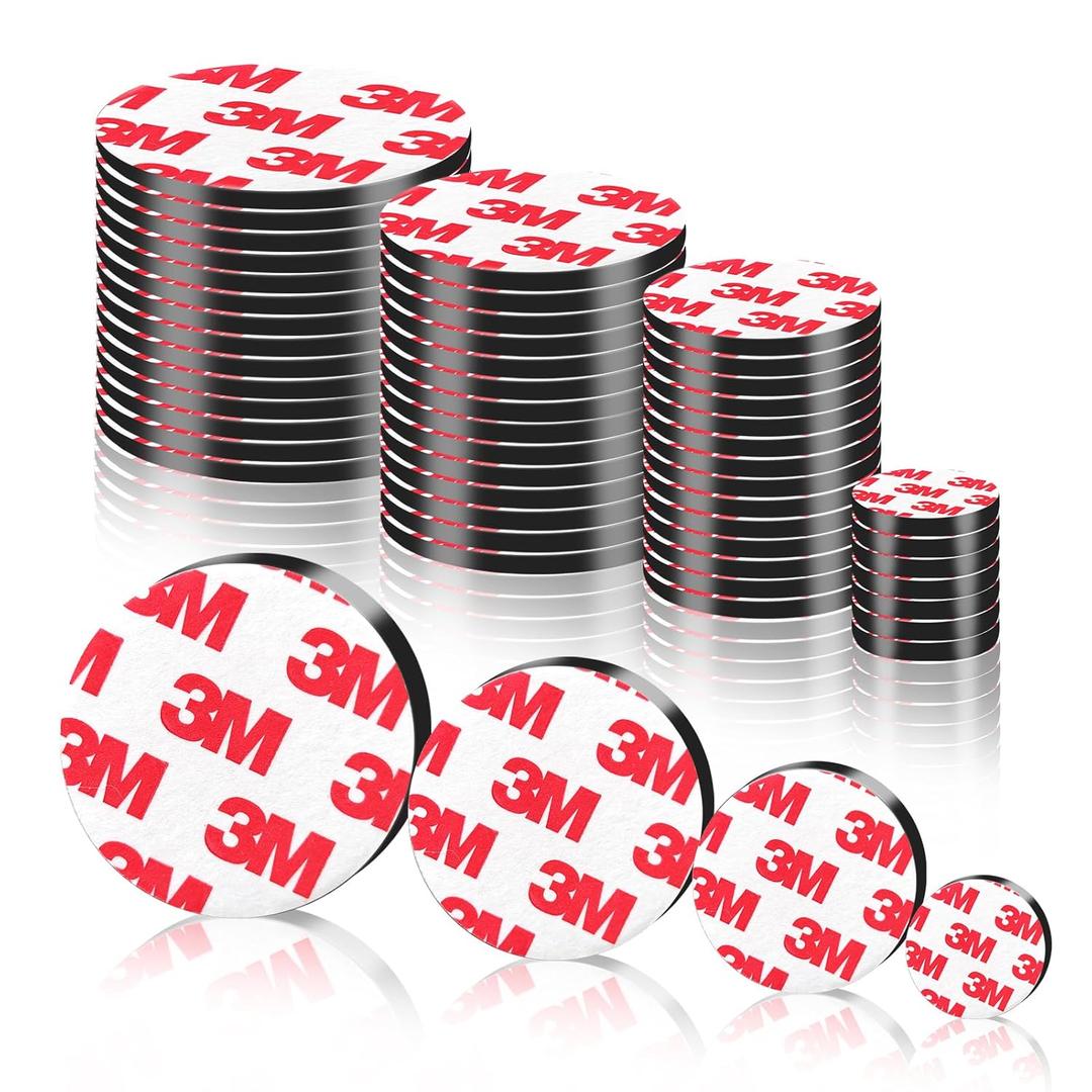 Magnet Tape with Adhesive-Assorted Size,Value Combo Pack 49 Count,Round Magnets 0.8"/1.2"/1.6"/2" Combination,Teacher Supplies Essentials on Back to School Season for Classroom Decor.
