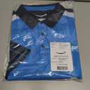 LULY YANG DSP Men's Active Polo - Short Sleeve (Blue, XXL)