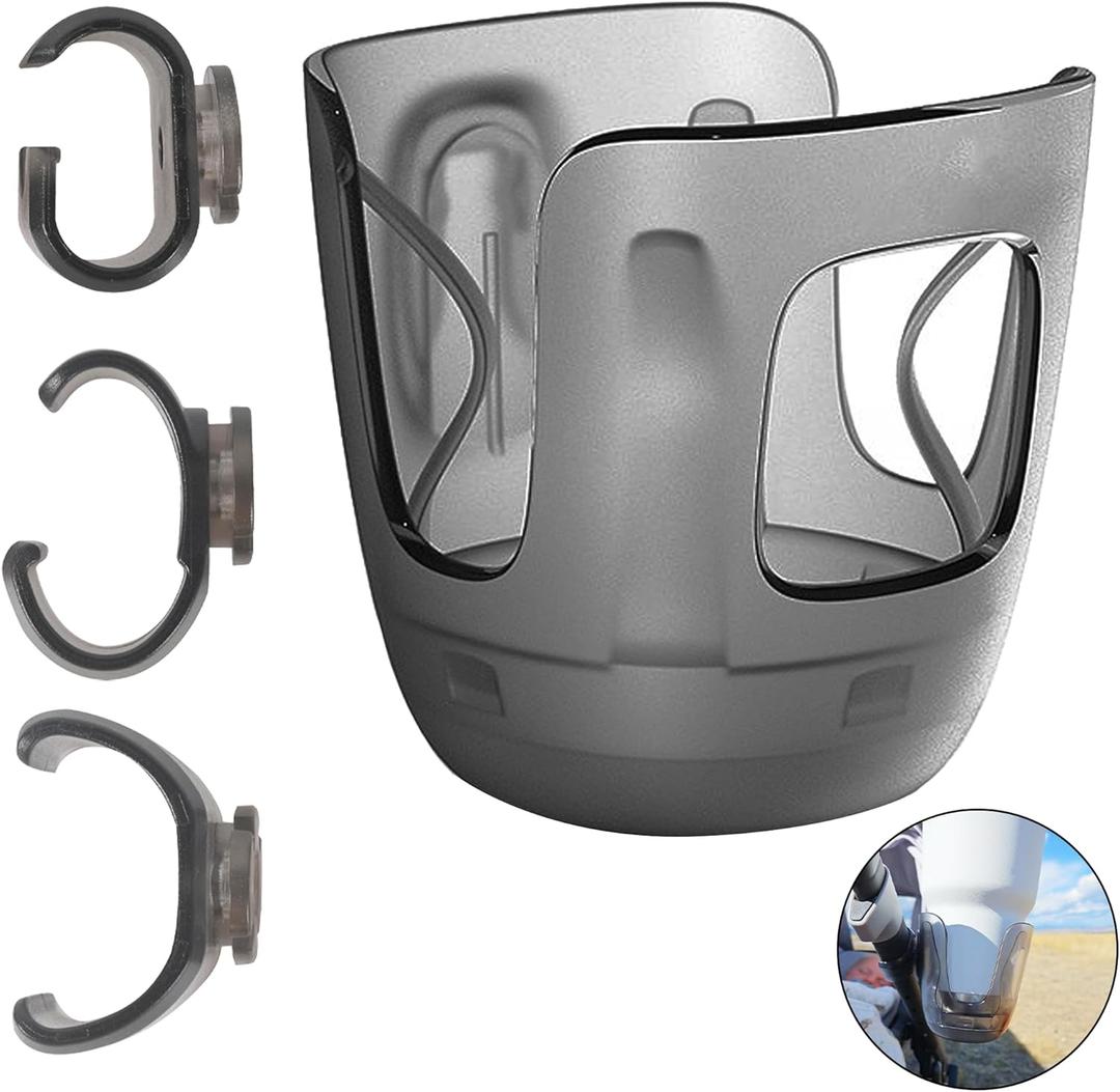 Baby Stroller Cup Holder Compatibile with Uppa-Baby Vista, Cruz, Minu Strollers Cup Holder Attachment for Vista V2, Cruz V2, MinuV2 Strollers Cups Holders Accessories, Gray