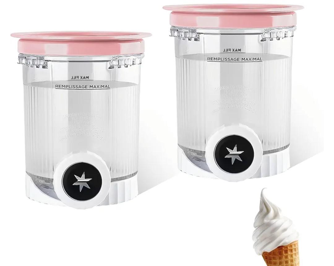 2-Pack CREAMi Pints and Lids for Ninja Swirl - Replacement Containers Compatible with NC700 Series Ice Cream Maker, Dishwasher Safe & BPA-Free Accessories for Ninja CREAMi NC700 Model