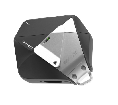 Aulumu A29 Geometric AirPods 4 Case with Lock | Protective Cover with Nylon Buckle | Alloy Armour | Compatible with Apple AirPods 4th (2024) - Black 