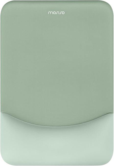 MOSISO Mouse Pad with Wrist Support, Ergonomic Mousepad with Soft Cloth&Raised Curved Memory Foam, Home Office Easy Typing Pain Relief Mousepad with Non-Slip PU Base for Computer Laptop, Antique Green, 9.65"L x 7.09"W