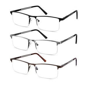JJWELL 3 Pack Blue Light Blocking Reading Glasses for Men Anti Computer Glare Eyestrain Spring Hinge Readers with Pouches, +1.50