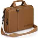 DOMISO 14 inch Laptop Bag Business Briefcase Water-resistant Notebook Messenger Shoulder Bag for 14" MacBook Pro/HP Stream 14 Chromebook 14/IdeaPad ThinkPad/ZenBook,Brown