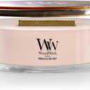 WoodWick Ellipse Scented Candle Vanilla & Sea Salt Scent Crackles as it Burns Up to 50 Hours Burn Time Premium Soy Blend Perfect for Gifting 16oz