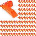 100 Pieces Emergency Whistles with Lanyard Safety Survival Whistles Loud Blast for Safety Camping Hiking Boating Hunting Survival Rescue Signaling (Orange)