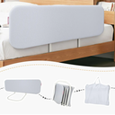 Q-MIULIKE Baby Bed Rail for Toddlers Portable Foldable 27 Height Adjustable Travel Toddler Bed Rails Easy to Install Suitable for Full King Queen Twin Bed Sizes (Grey 47 Inch, 1 Piece)