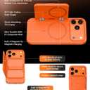 PROfezzion for iPhone 17 Pro Max Case Wallet 3-Card Holder with MagSafe, Triple-Sided Magnets, RFID Blocking, Wireless Charging, Kickstand, Drop Protection Rugged Magnetic Case Protector - Orange