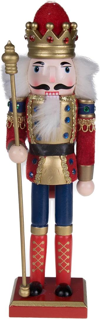 Clever Creations Red Prince 12 Inch Traditional Wooden Nutcracker, Festive Christmas Dcor for Shelves and Tables