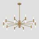 KCO Mid Century Modern 20-Light Large Brass Gold Sputnik Ceiling Chandelier, 39.4" x 8.7"