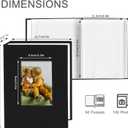 Small Photo Album 4x6 Photos Book, Linen Cover Mini Photo Book, 50 Page Holds 100 Pictures, photobook for Anniversaries Baby Vacations, Black