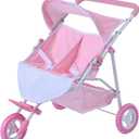 Olivia's Little World Twinkle Stars Princess Deluxe Baby Doll Stroller, Pink/White