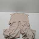 Saloogoe Two Piece Sets for Women Summer Outfits Lounge Sets V Neck Tops Wide Leg Pants Woman Vacation Travel Outfits (Large, Beige)