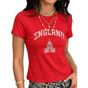 EXLURA Womens Crewneck Soccer Graphic Print Shirts Short Sleeve Football Jersey Top Y2K Sporty Summer Casual T Shirts 2026 (XL)