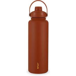 Salv Brown 40 oz Insulated Water Bottle  Reusable Stainless Steel, Leak-Proof, BPA-Free, Keeps Water Cold for 24H  With Handle for Gym, Travel & Hiking