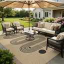 UERMEI 8x10 Outdoor Jute Area Rug Patio, Neutral Rugs for Living Room Backyard Machine Washable Non Slip, Pet Friendly Indoor Farmhouse Carpet for Dining Room - Brown