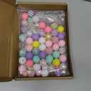 Poen 100 Pcs 20 mm Easter Rhinestone Bubblegum Beads for Pens Bulk Mixed Crystal Resin Chunky Beads for DIY Craft Keychain Necklace Bracelet Jewelry Making Decor for Holiday (Macaron)