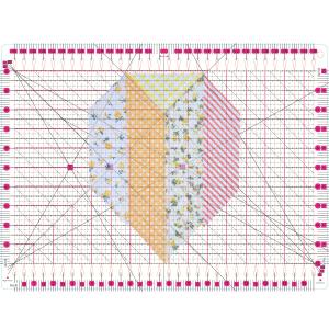 Slotted Quilting Ruler,15.5" x 10" Slotted Rulers for Quilting and Sewing Quilt Strip Rulers for Fabric Cutting (pink)