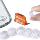 Glass Table Top Bumpers 20PCS 18mm Non Adhesive Medium Rubber Bumpers Anti Slip Pads Clear for Glass Top