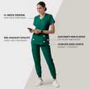 Scrub Tops for Women - V-Neck Top Scrubs with 4 Pockets, Soft Fabric Womens Medical Scrub Top, Easy Care (Green, S)