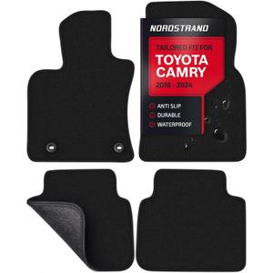 Floor Mats for Toyota Camry 2018 2019 2020 2021 2022 2023 2024 - Custom 3D Fit - 1st and 2nd Row Set - Anti-Slip Backing - Premium Carpet Mat - All Weather Car Liner Floormats