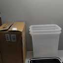 IRIS USA Dog Food Storage Container, 2 Pack, Up to 30 lbs Each, Airtight Seal for Freshness, Wheels for Rolling, Easy One Hand Opening, Made in USA, BPA Free, Clear/Black