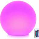 Borelor LED Ball Light, 8-Inch Rechargeable & Remote Control Globe Lights 16 RGB Colors Changing Indoor/Outdoor Night Light for Home/Party/Lawn/Desk Decoration