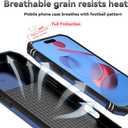 for iPhone 17 Pro Max Case, with Slide Camera Cover HD Screen Protector [Military Grade 16ft. Drop Tested] Ring Holder Kickstand Protective Phone Case for Apple iPhone 17 Pro Max, Navy Blue