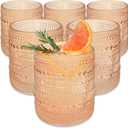 Kate Aspen Rose Gold Cups Pink Hobnail Beaded Drinking Glasses Set of 6,  10oz Vintage Glassware Set Cocktail Glass Set, Juice Glass, Water Cups | Makes A Great Hostess Gift, Gift for New Home Owners