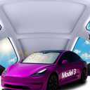 JANSION 10PCS Sunshade for Roof [Never Sags, Nano Ice Crystal Coating] Suitable for 2021-2023 Tesla Model 3, Heat Insulation Foldable Sun Shade Cover Camping Privacy Accessories with Storage Bag