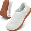 Womens Walking Shoes Comfortable Wide Diabetic Shoes Adjustable Elderly Neuropathy Bunion Swollen Feet Nursing Shoe Breathable Indoor Outdoor Flat Slippers (11.5 Wide, White)