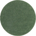 4 Ft Round Green fluffy rug