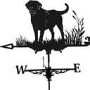 Alnicov Animal Metal Weather Vane, Vintage Black Weather Vane Hollow Wind Direction Indicator for Outdoor Garden Roof Paddock Decoration Weather Vane (Dog)