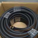 Giraffe Tools Garden Hose 5/8" Custom Length, No Kink, Flexible, Leakproof Water Hose, 600 Burst PSI, 75ft Male Female Fittings,Black Orange