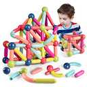 Jofarstep Magnetic Balls and Rods Set, Magnet Building Set, Magnetic Balls and Sticks - Featuring Safe, Extra-Strong, Montessori Toys STEM Stacking Toys for Boys & Girls 3+ (42 PCS)