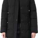 Women's Winter Coat Waterproof Long Insulated Parka with Detachable Hood (Black, XL)