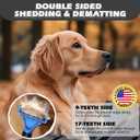 3 x 3PCS Pet Grooming Rake & Metal Comb & Flea Comb for Cats and Dogs, Double-Sided Dematting Tool, Extra-Wide Deshedding Dog Brush for Long Hair to Effectively Remove Tangles, Knots and Mats (Blue)