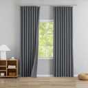 DONREN Neutral Gray Pinch Pleated Blackout Curtains with Hooks - 108 inch Length Room Darkening Thermal Insulated Window Curtain Panels for Living Room Bedroom 2 Panel 40" Wx108 L