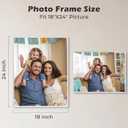 18x 24 inch Acrylic Picture Frame, Horizontal/Vertical Clear Photo Frame for Wall with Tape, No Drilling Floating Hanging Frameless Picture Frame, Wall Mount for Home, School, Office