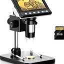 Hayve 4.3'' IPS Coin Microscope, 1000X Magnification Digital Microscope for AdultsCoin Collection Supplies with 8 Adjustable LEDsWindows Compatible32GB TF Card